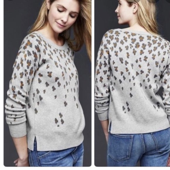 Gap merino wool leopard print sweater - Picture 1 of 5